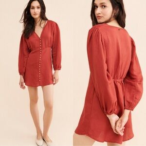 Saint Helena Cleo Mini Dress in burnt orange Size: S